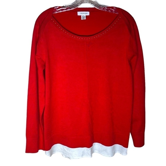 Calvin Klein faux layered sweater Women’s size XL - Picture 1 of 6